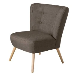 Retro Sessel in Beigegrau Stoff - Florida