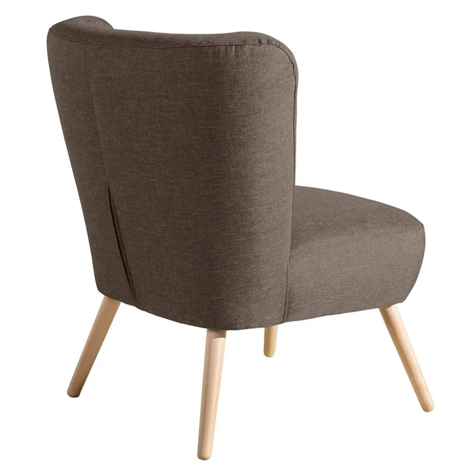 Retro Sessel in Beigegrau Stoff - Florida