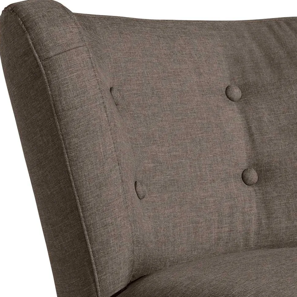 Retro Sessel in Beigegrau Stoff - Florida