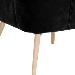 Retro Sessel in Schwarz Velours - Kerou