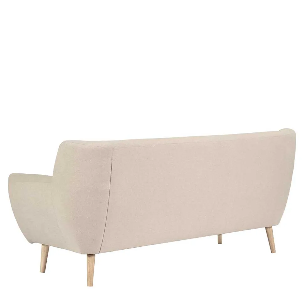 Retro Style Sofa in Beige mit Natur - Paulo