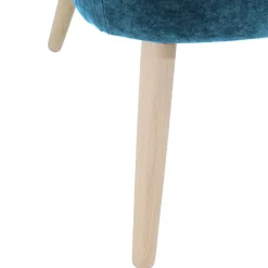 Retro Style Wohnzimmersessel in Petrol Velours - Etura