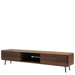 Retro TV Element aus Nussbaum Massivholz - Rivossa