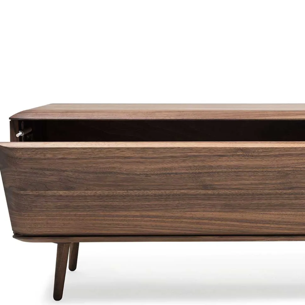 Retro TV Element aus Nussbaum Massivholz - Rivossa