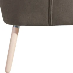 Retro Velourssessel in Beigegrau - Florida