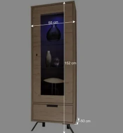 Retro Wohnwand im Eiche Dekor - Rodonda (dreiteilig)