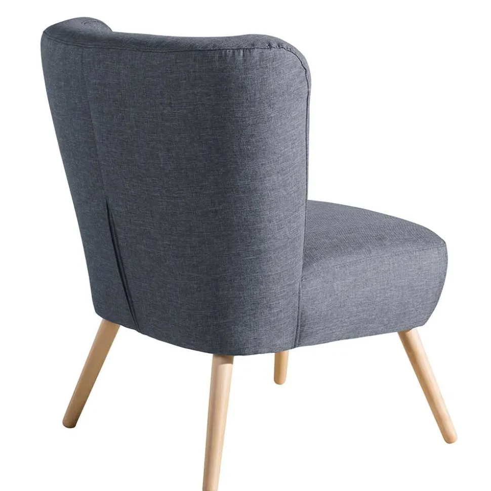 Retro-Sessel in Jeansblau Stoff - Florida