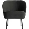 Retrosessel in Schwarz mit Samtbezug - Betty