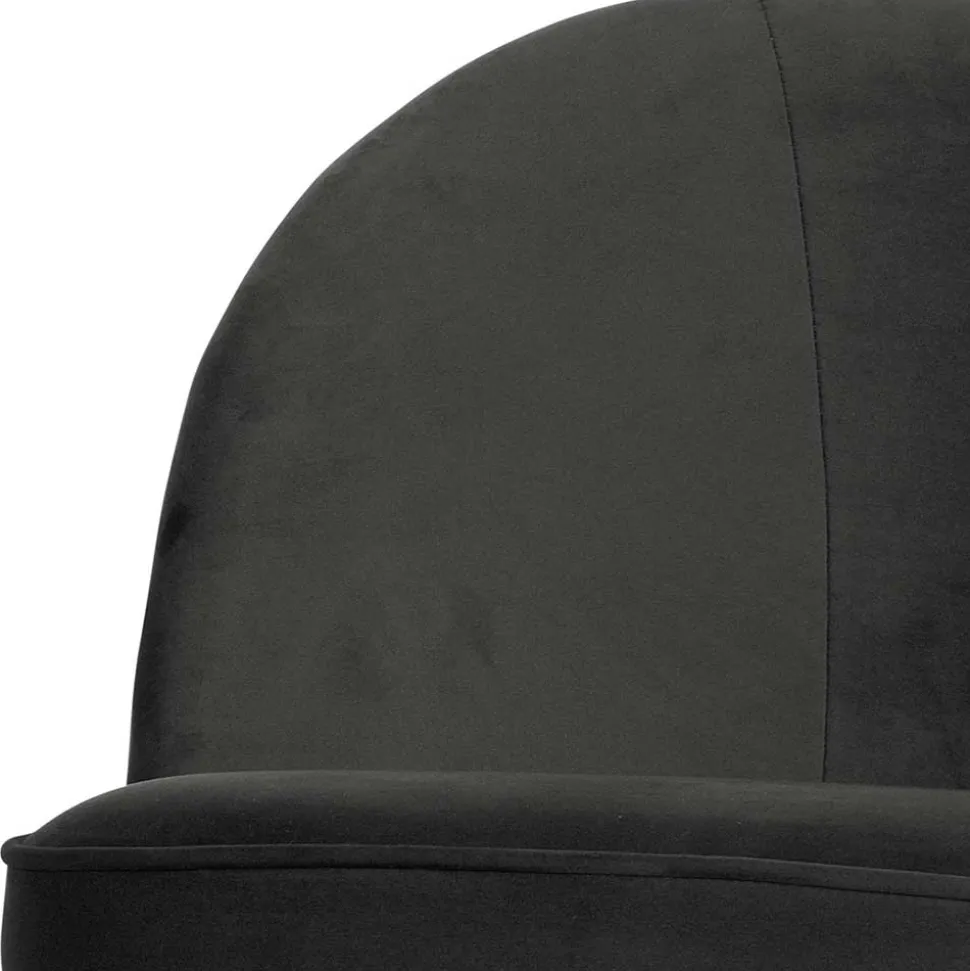 Retrosessel in Schwarz mit Samtbezug - Betty