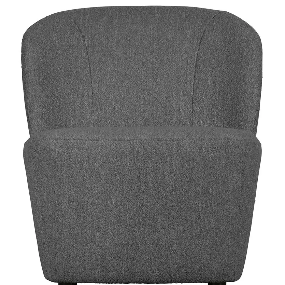 Retrostil Sessel aus Boucle-Stoff Dunkelgrau - Negro