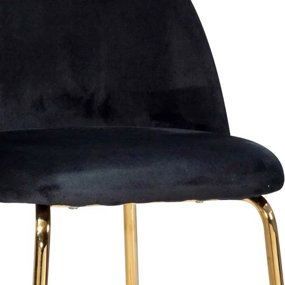 Retrostyle Barstuhl in Schwarz und Gold - Chiosma (2er Set)