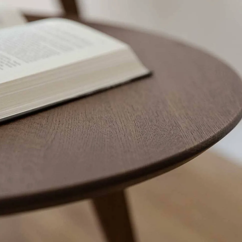 Retro-Wohnzimmertisch aus braun geöltem Eichenholz - Borganel