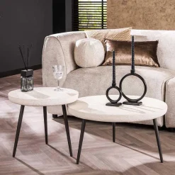 Retro-Wohnzimmertische aus Marmorkomposit - Percos (zweiteilig)