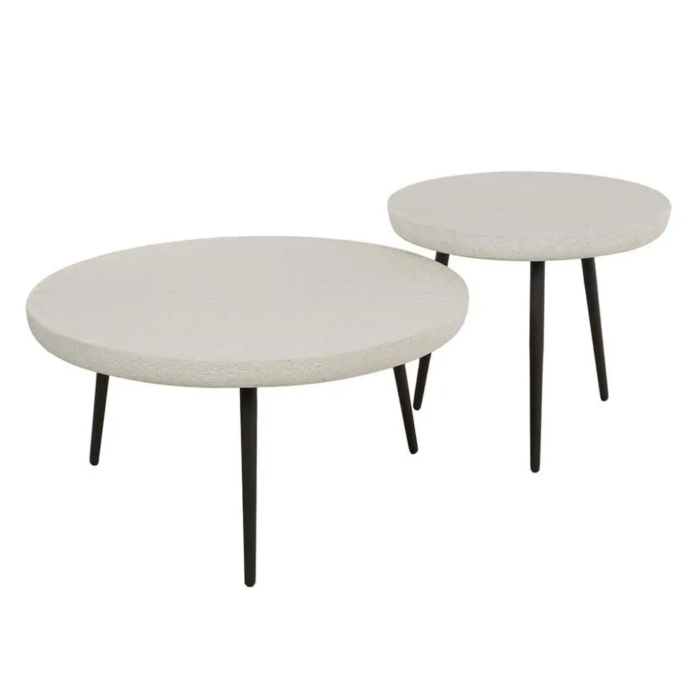 Retro-Wohnzimmertische aus Marmorkomposit - Percos (zweiteilig)