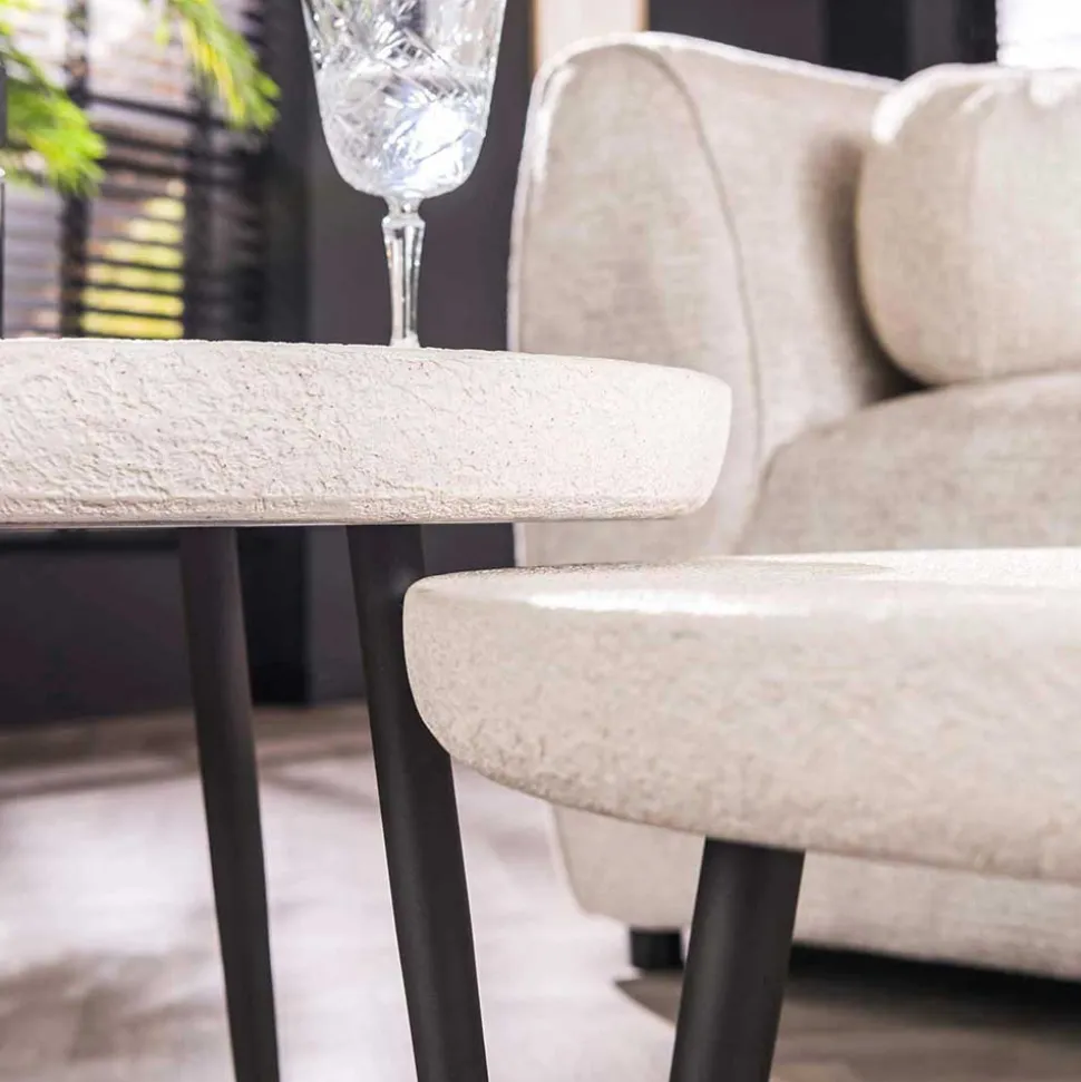 Retro-Wohnzimmertische aus Marmorkomposit - Percos (zweiteilig)