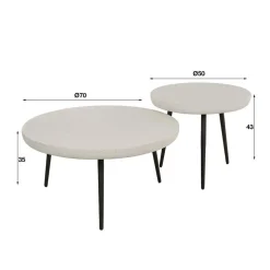 Retro-Wohnzimmertische aus Marmorkomposit - Percos (zweiteilig)