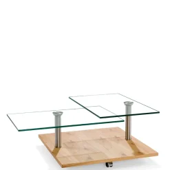 Rollbarer Sofatisch mit Glasplatten - Borgetto