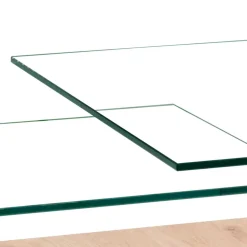 Rollbarer Sofatisch mit Glasplatten - Borgetto