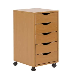 Rollcontainer mit 5 Schubladen in Buche - Livisica