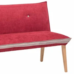 Rote Esszimmerbank mit Rückenlehne Laudion & Massivholz Eiche