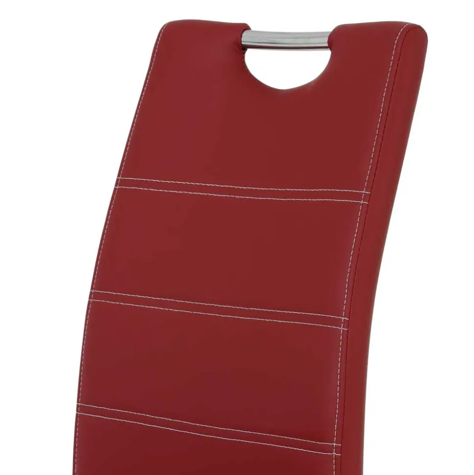 Rote Stühle mit Kunstlederbezug - Karina (Set)
