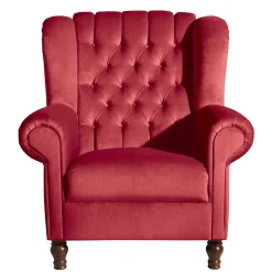 Roter Chesterfield-Sessel mit Ohren - Malisha