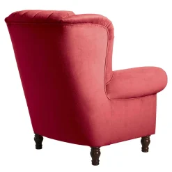 Roter Chesterfield-Sessel mit Ohren - Malisha