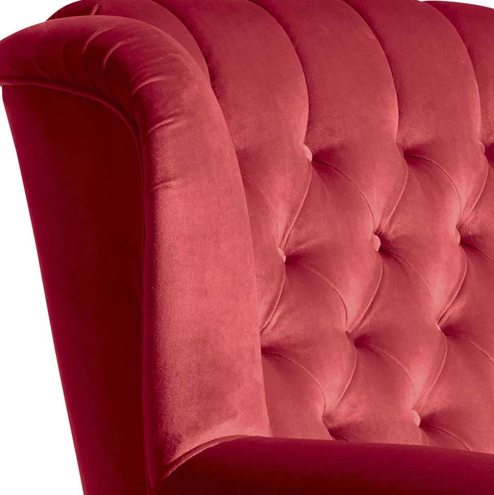 Roter Chesterfield-Sessel mit Ohren - Malisha