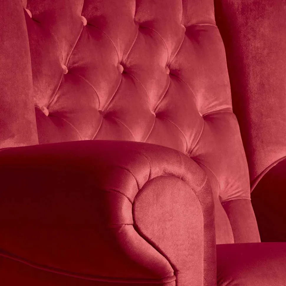 Roter Chesterfield-Sessel mit Ohren - Malisha