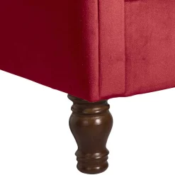 Roter Chesterfield-Sessel mit Ohren - Malisha