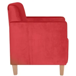 Roter Polstersessel mit Samtvelours-Bezug - Gedeon