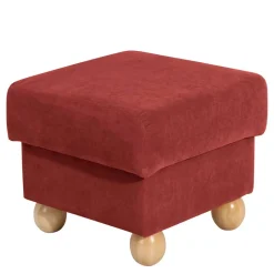 Roter Sessel mit Ohren aus Velours - Jamey