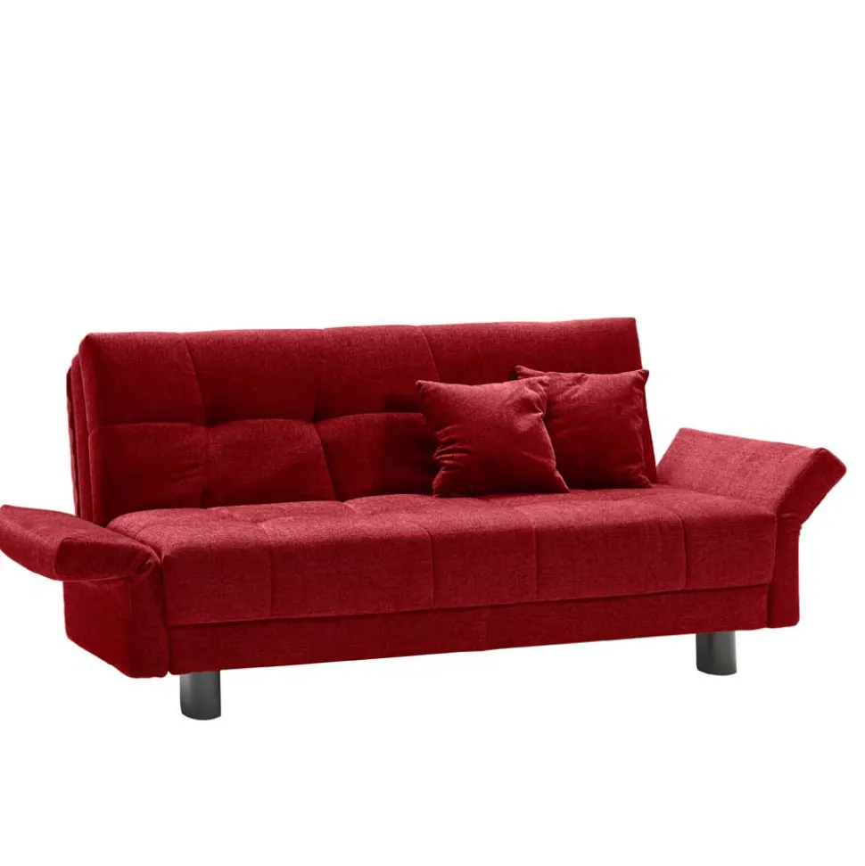 Rotes Schlafsofa mit Flachgewebe Bezug - Singuaro