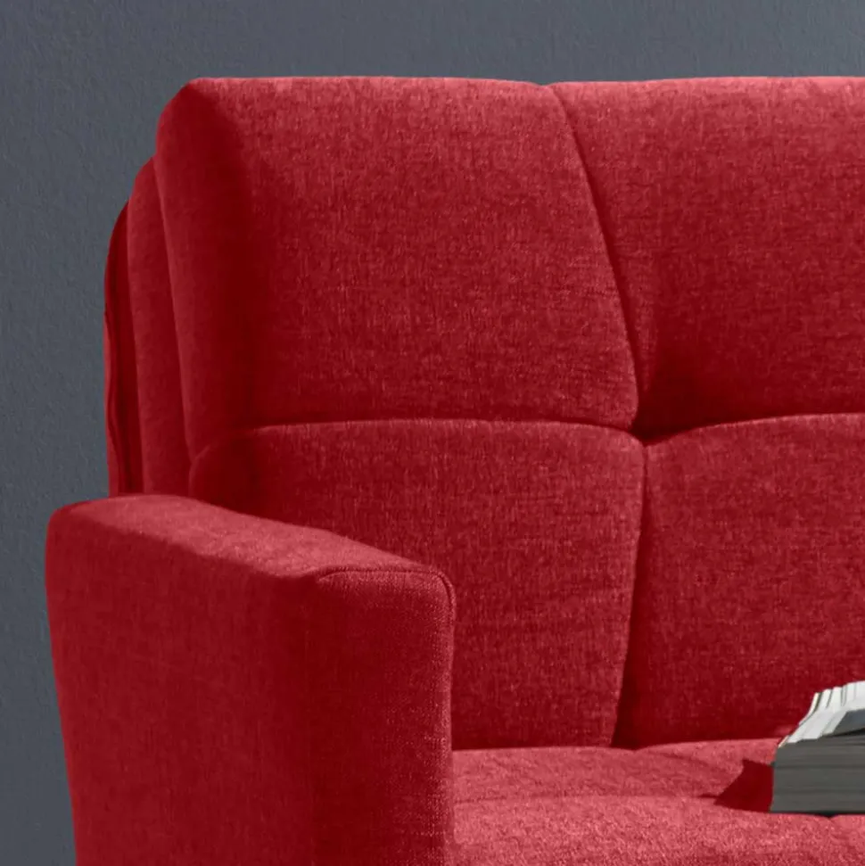Rotes Schlafsofa mit Flachgewebe Bezug - Singuaro