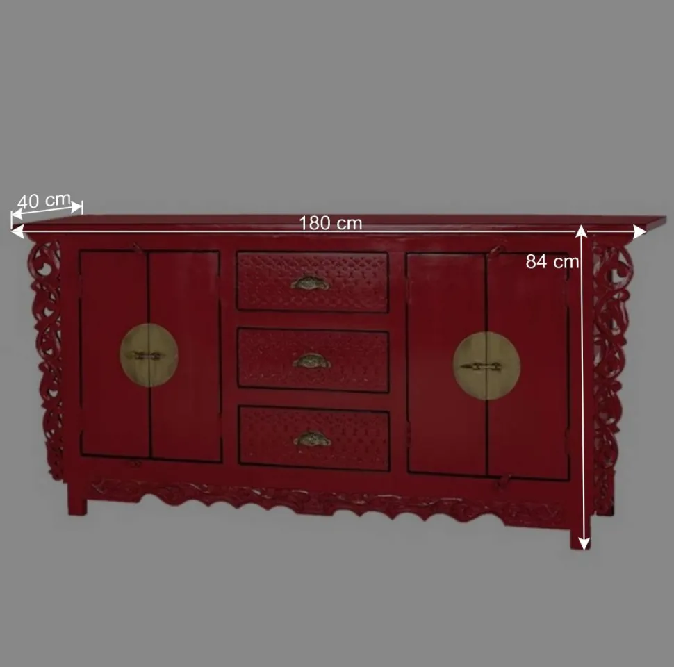 Rotes Sideboard im Asia Style - Iscian