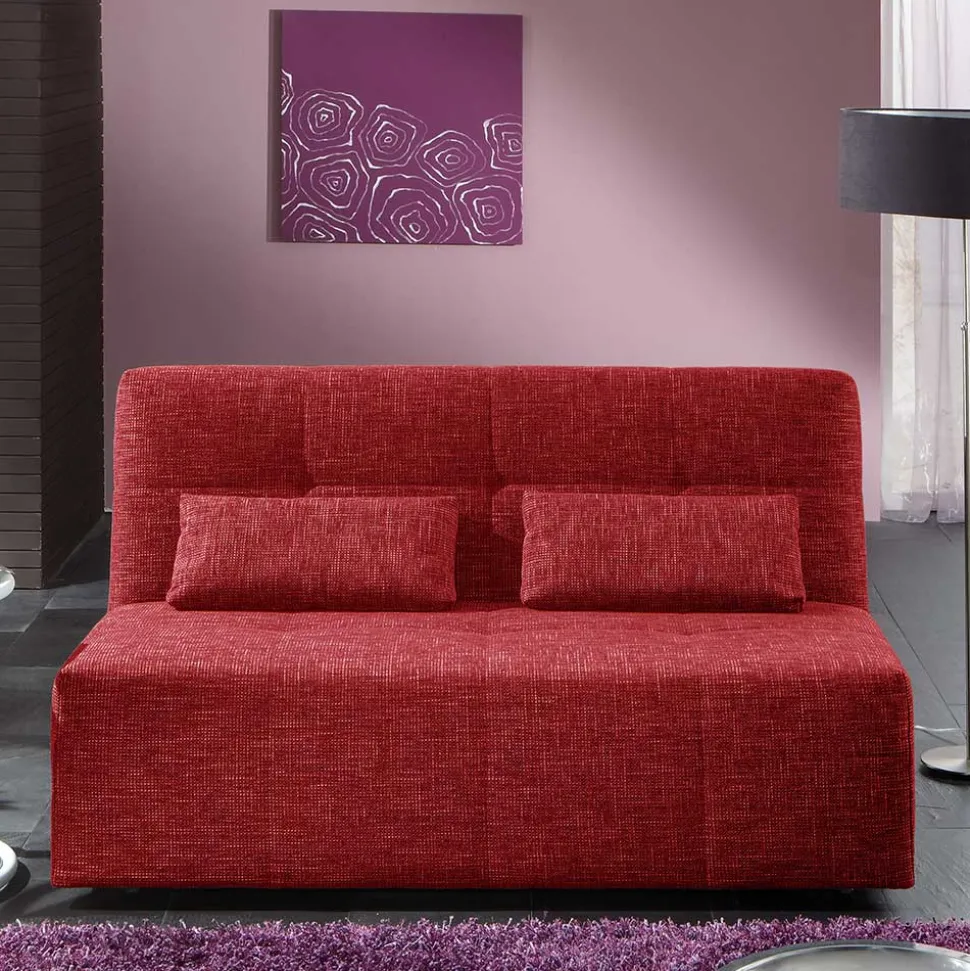 Rotes Sofa mit Schlaffunktion & Bettkasten - Atan