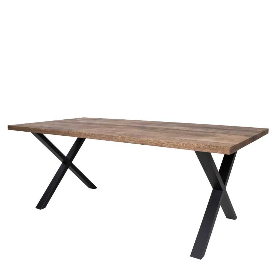 Räuchereiche Tisch & 6 Stühle - Alouis (siebenteilig)