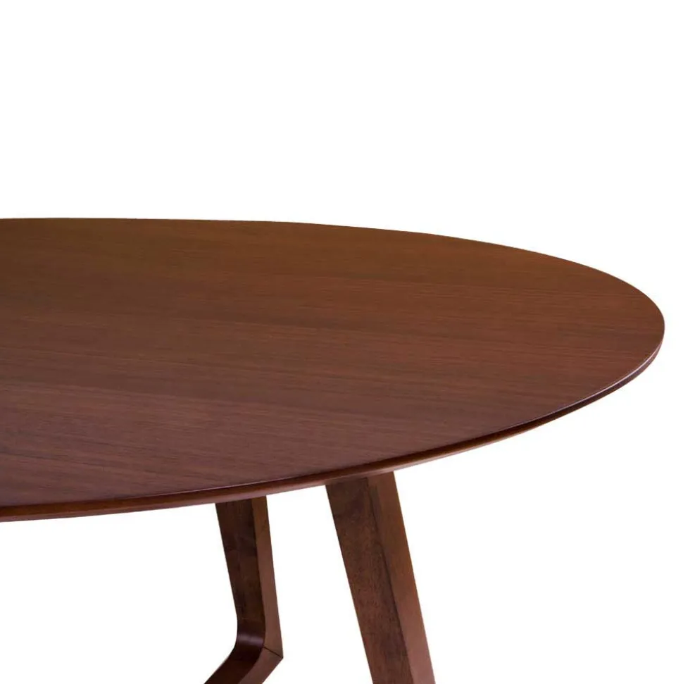 Runde Design Tischgruppe in Braun - Annescu (siebenteilig)