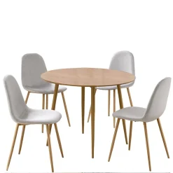 Runde Essgruppe mit Schalenstühlen - Fabiola (fünfteilig)