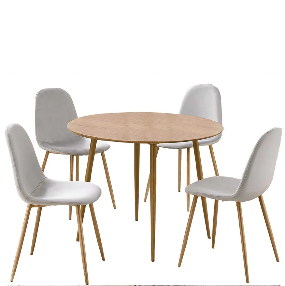 Runde Essgruppe mit Schalenstühlen - Fabiola (fünfteilig)