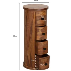 Runde Hochkommode mit vier Schubladen - Etienna