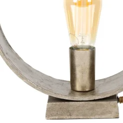 Runde Industrial Tischleuchte in Nickelfarben - Ayero