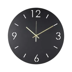 Runde Uhr in Schwarz - Santorina