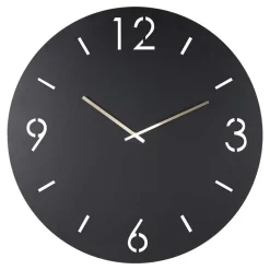 Runde Uhr in Schwarz - Santorina