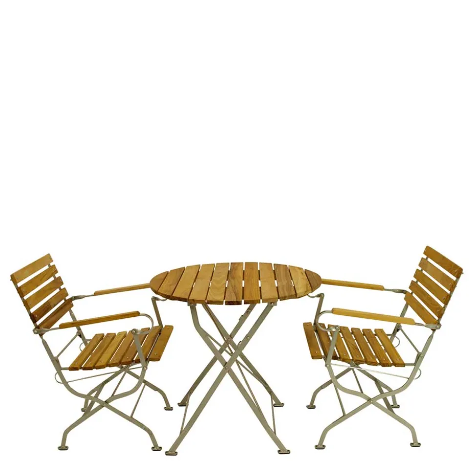 Runder Balkontisch & Armlehnenstühle - Syolino (dreiteilig)