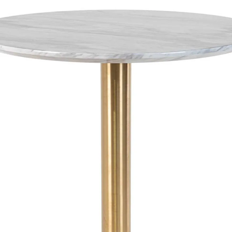 Runder Bartisch in Marmor Optik & Gold - Vinarios