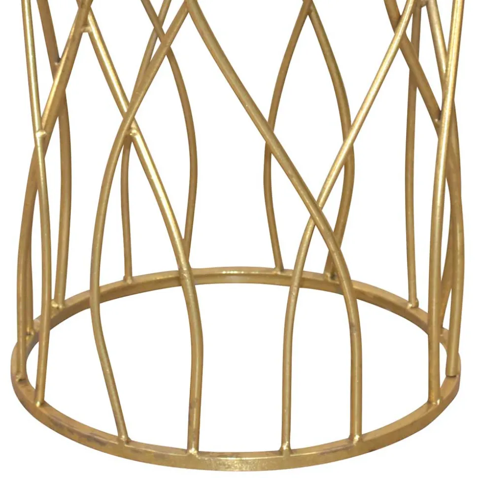 Runder Beistelltisch aus Spiegelglas & Metall - Nycholo