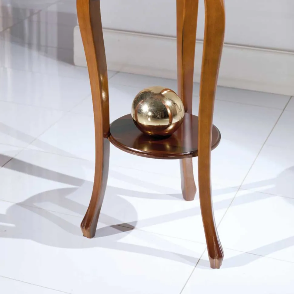 Runder Beistelltisch 36cm Luvretto mit Furnier Nussbaum