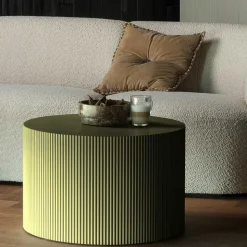 Runder Beistelltisch in Oliv Grün - Rhodos