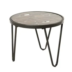 Runder Beistelltisch mit Glas & Holz - Caleo